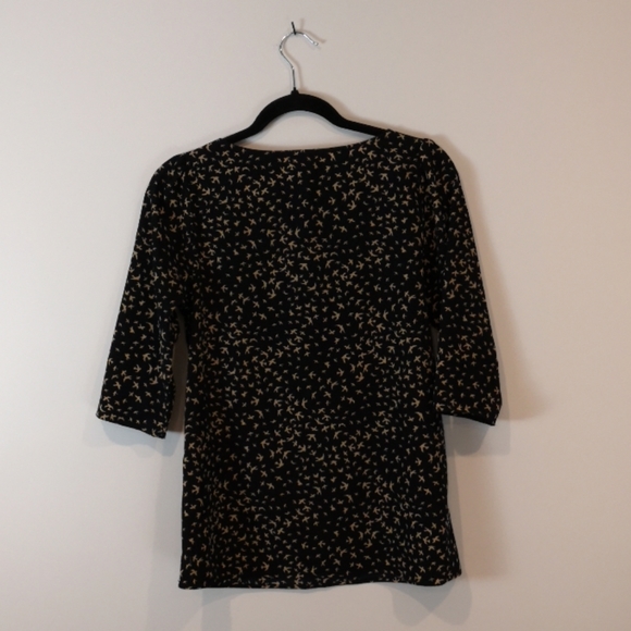 Everly Navy Blue Bird Print top - Picture 4 of 5